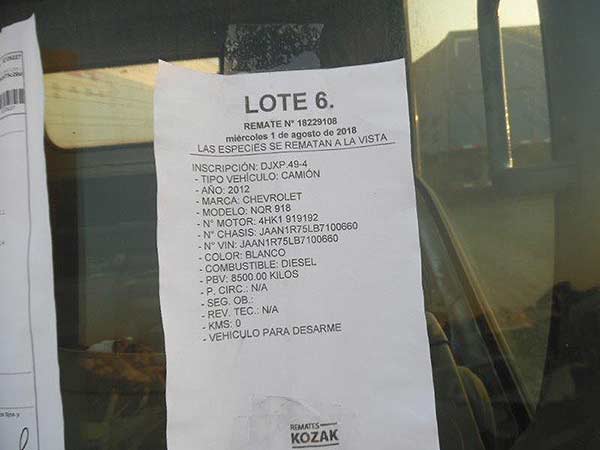 HOMOCINéTICA Chevrolet NQR 2012  USADA  EN DESARME